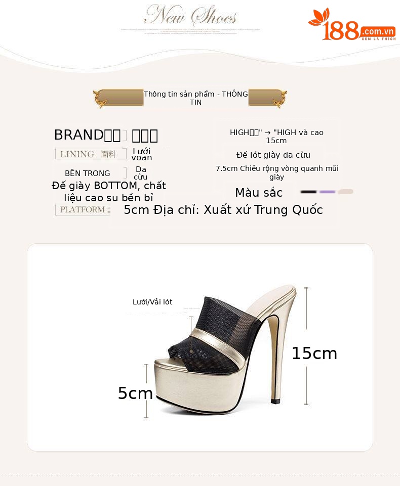 Sandal cao gót nữ hở mũi Sophieyi gót siêu cao 12–15 cm, đế platform, quai mảnh — Gót cao 15 Đen 91545, Gót cao 15 Tím 91545, Gót cao 15 Mơ 91545, Gót cao 12 Tím 18845 chi tiết 2