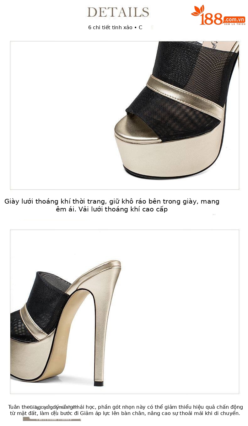 Sandal cao gót nữ hở mũi Sophieyi gót siêu cao 12–15 cm, đế platform, quai mảnh — Gót cao 15 Đen 91545, Gót cao 15 Tím 91545, Gót cao 15 Mơ 91545, Gót cao 12 Tím 18845 chi tiết 13
