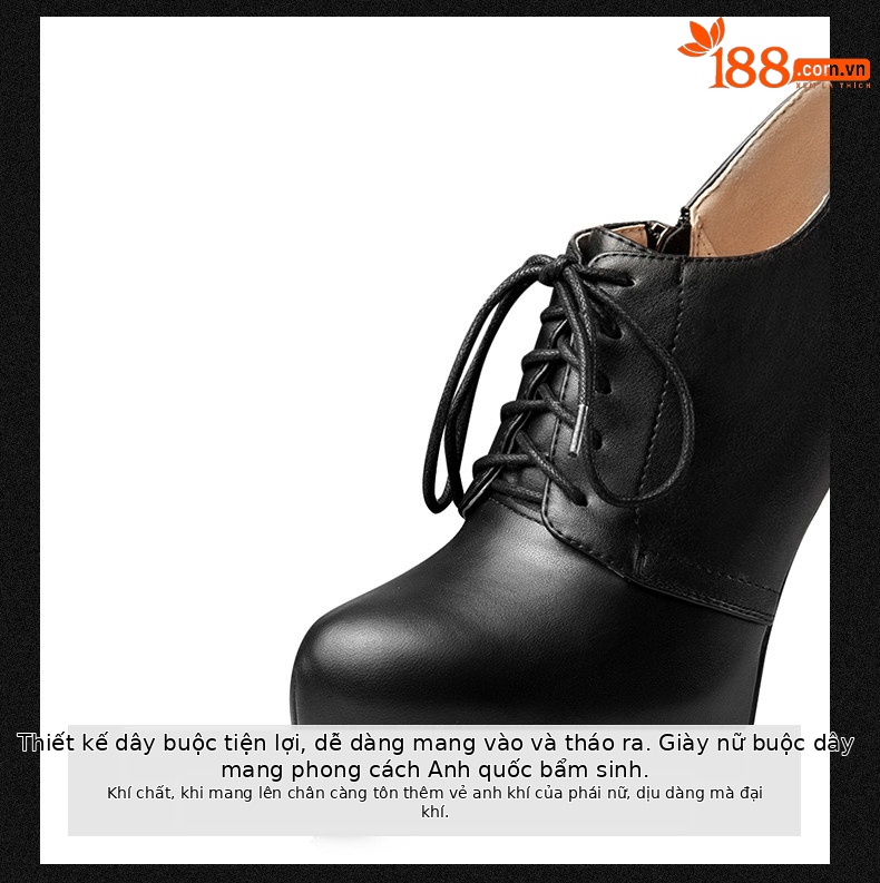 Boot nữ cổ thấp mũi nhọn gót siêu cao 15cm dây buộc chống nước — Đen 15cm Nhỏ Hơn Một Size, Nâu 15cm Nhỏ Hơn Một Size, Đen 13cm Nhỏ Hơn Một Size, Nâu 13cm Nhỏ Hơn Một Size chi tiết 9
