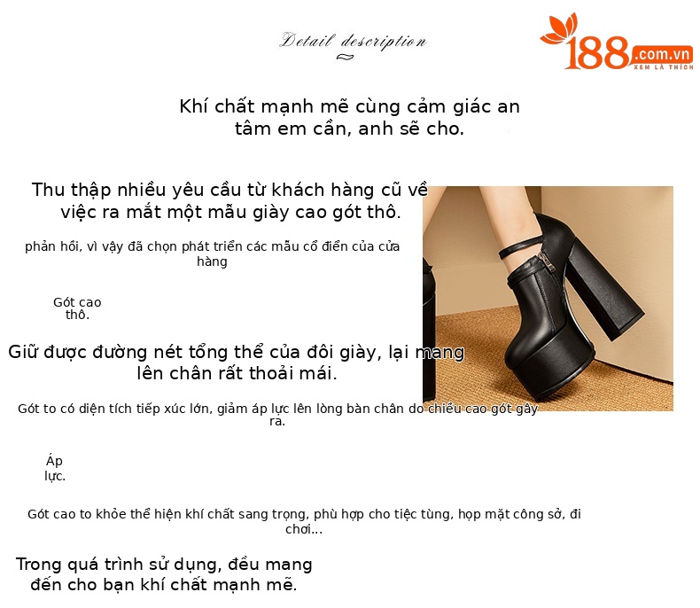Giày clog nữ da bò đen đế dày chống nước, gót vuông 9 cm, mũi nhọn khoét sâu — Đen chi tiết 2
