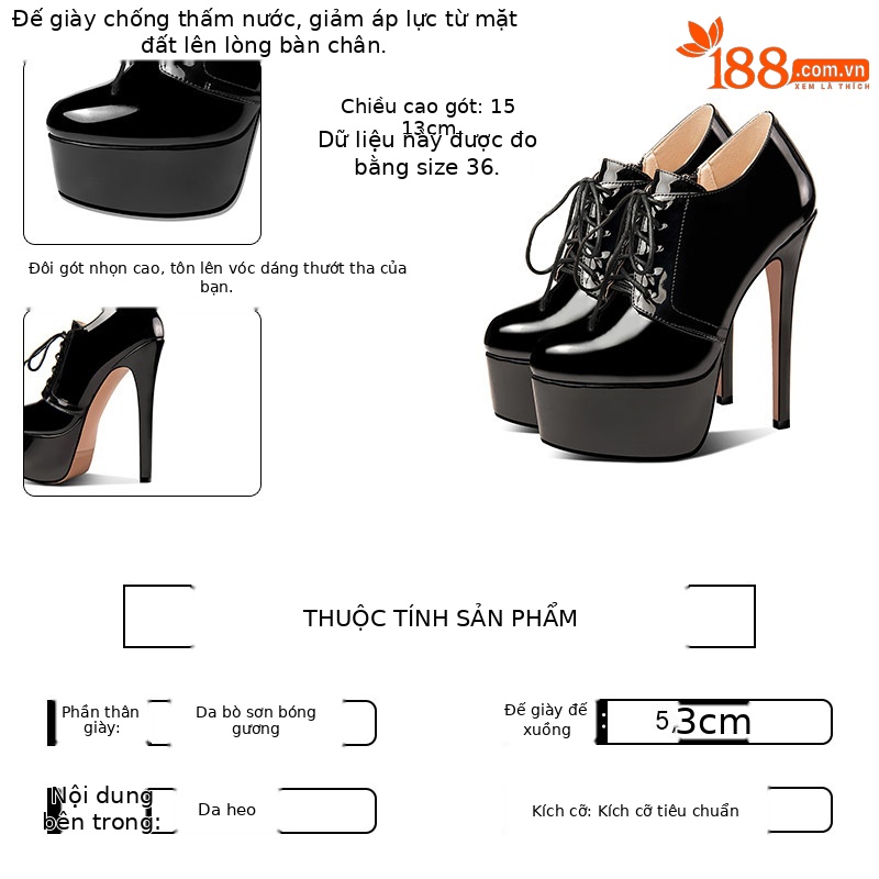 Giày cao gót nữ mũi nhọn da bóng gót siêu cao 13–15 cm — Đen 13cm Là Một Cỡ Quá Nhỏ, Đen 15cm Là Một Cỡ Quá Nhỏ, Đỏ 13cm Là Một Cỡ Quá Nhỏ, Đỏ 15cm Là Một Cỡ Quá Nhỏ