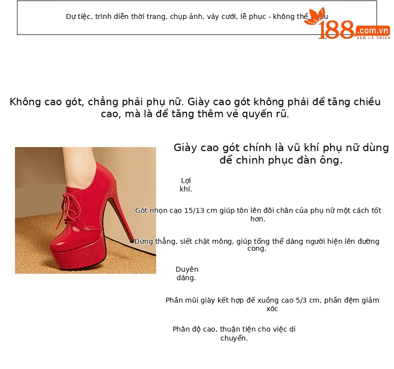Giày cao gót nữ mũi nhọn da bóng gót siêu cao 13–15 cm — Đen 13cm Là Một Cỡ Quá Nhỏ, Đen 15cm Là Một Cỡ Quá Nhỏ, Đỏ 13cm Là Một Cỡ Quá Nhỏ, Đỏ 15cm Là Một Cỡ Quá Nhỏ chi tiết 3