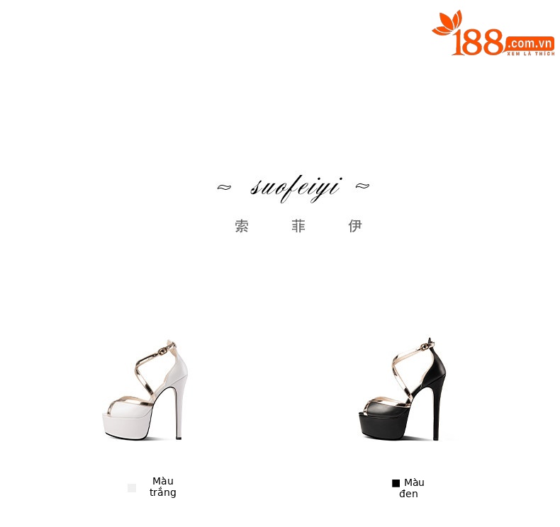 Sandal cao gót nữ hở mũi đế platform chống nước, gót siêu cao 13-15 cm — Trắng Cao Gót 13cm, Đen Cao Gót 13cm, Trắng Cao Gót 15cm, Đen Cao Gót 15cm chi tiết 1