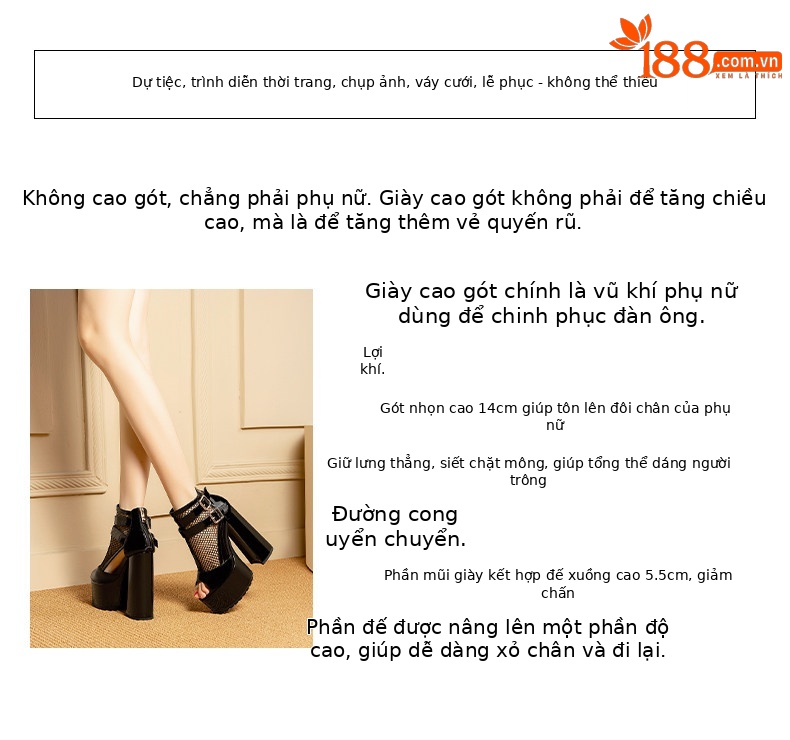 Sandal cao gót nữ quai Roman hở mũi đế dày gót to bản — Đen chi tiết 3