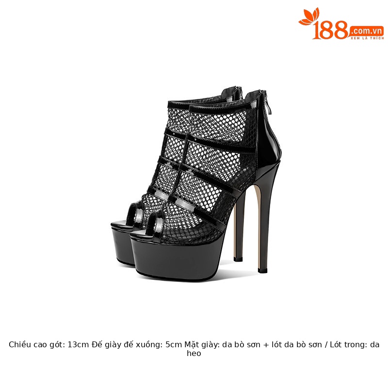 Đen Cao Gót 13cm