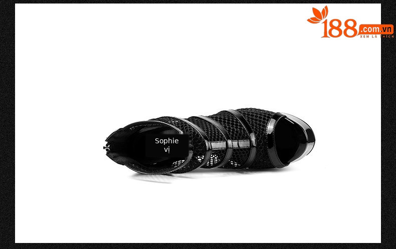 Sandal cao gót nữ da bò lưới hở mũi gót siêu cao 13–15 cm — Đen Cao Gót 13cm, Đen Cao Gót 15cm chi tiết 14
