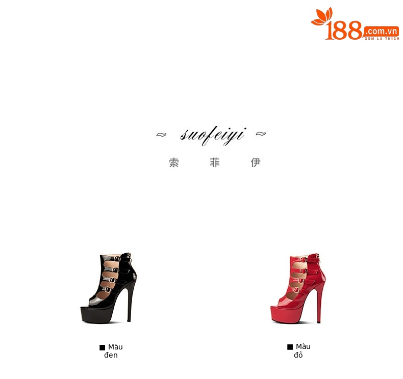 Sandal cao gót nữ mũi hở gót nhọn 13–15 cm đế platform chống nước — Đen Cao gót 13cm, Đỏ Cao gót 13cm, Đen Cao gót 15cm, Đỏ Cao gót 15cm chi tiết 1