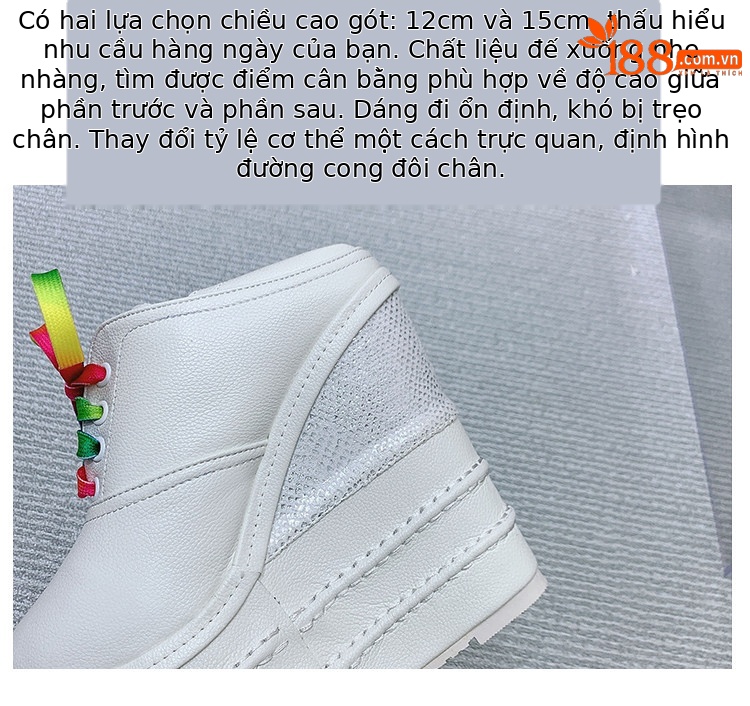Giày cao gót nữ đế xuồng platform siêu cao 15 cm, dây buộc, kiểu xỏ chân đa năng — Trắng 12CM, Trắng 15CM, Đen 12CM, Đen 15CM chi tiết 6