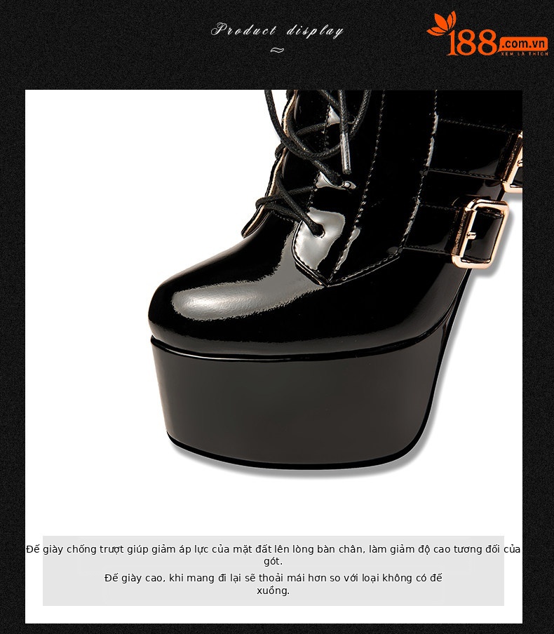 Boot cổ thấp nữ mũi nhọn gót cao 13-15cm da bóng khóa kéo — Đen Cao Gót 15cm, Mơ Cao Gót 15cm, Đen Cao Gót 13cm, Mơ Cao Gót 13cm chi tiết 8