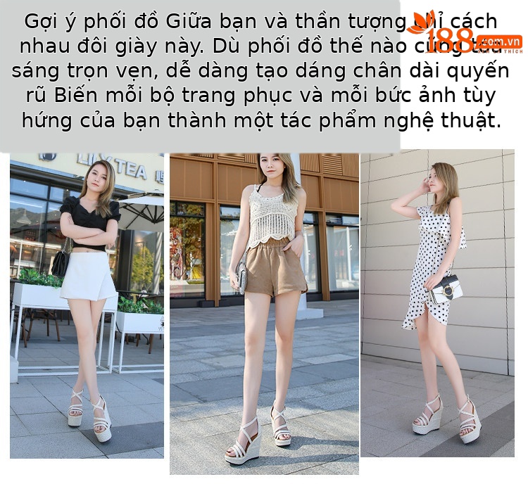 Sandal nữ đế xuồng cao gót 16 cm quai chéo hở mũi platform — Màu trắng nhạt 12cm, Màu trắng nhạt 14cm, Trắng nhạt 16cm chi tiết 2