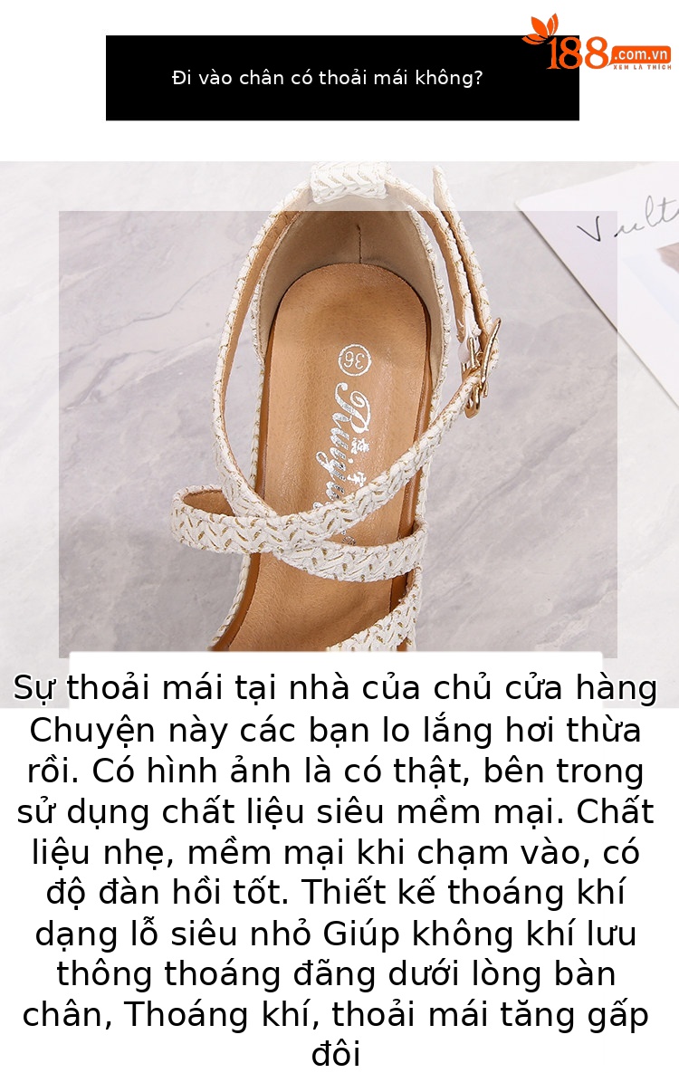 Sandal nữ đế xuồng cao gót 16 cm quai chéo hở mũi platform — Màu trắng nhạt 12cm, Màu trắng nhạt 14cm, Trắng nhạt 16cm chi tiết 4
