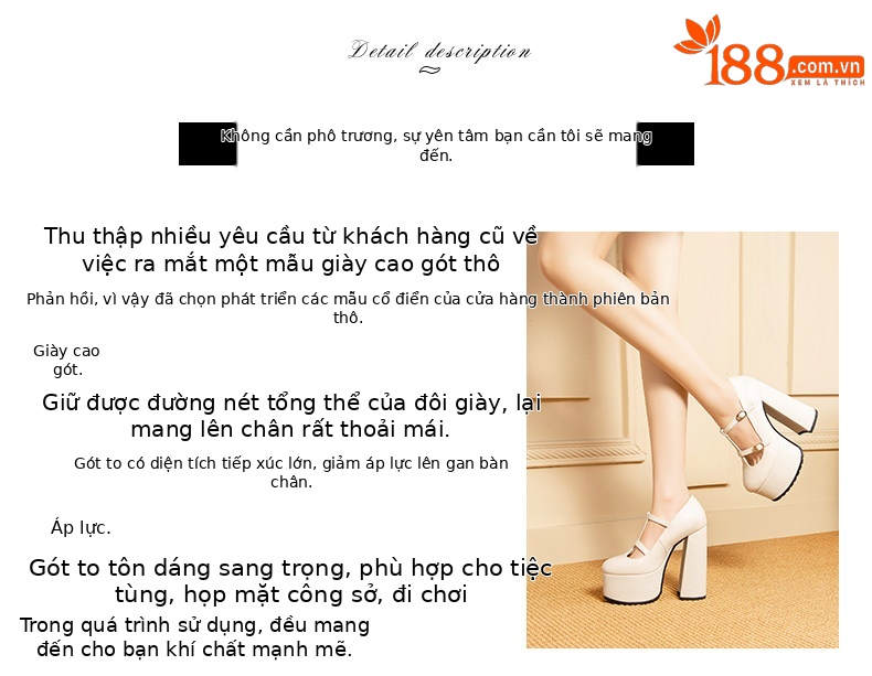 Giày Mary Jane nữ quai T mũi tròn cổ điển, gót siêu cao 8 cm, đế platform chống nước — Đen, Be chi tiết 1