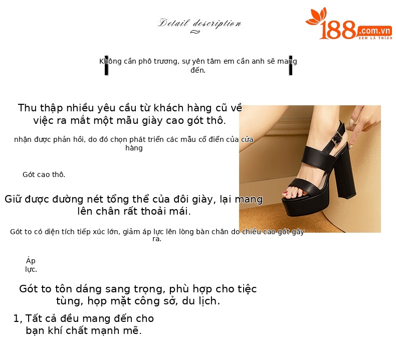 Sandal cao gót nữ quai mắt cáo mũi hở đế platform chunky — Đen, Be chi tiết 1