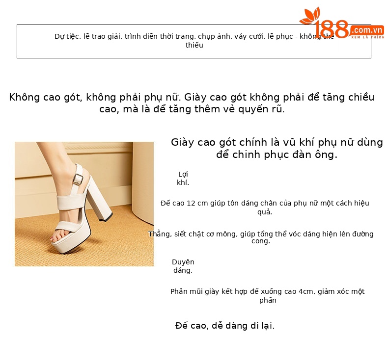 Sandal cao gót nữ quai mắt cáo mũi hở đế platform chunky — Đen, Be chi tiết 2