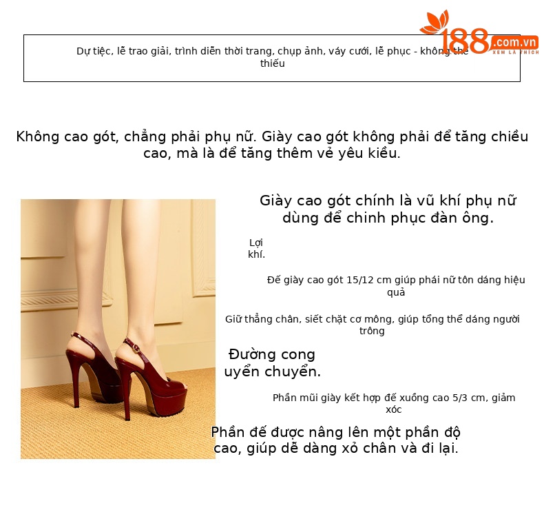 Sandal cao gót nữ hở mũi đế platform chống nước, gót nhọn 12-15 cm — Đen Cao Gót 12cm, Đỏ Rượu Cao Gót 12cm, Đen Cao Gót 13cm, Đỏ Rượu Cao Gót 13cm chi tiết 2