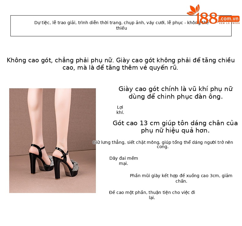 Sandal quai ngang nữ gót vuông cao hở mũi phong cách cổ tích — Đen chi tiết 2