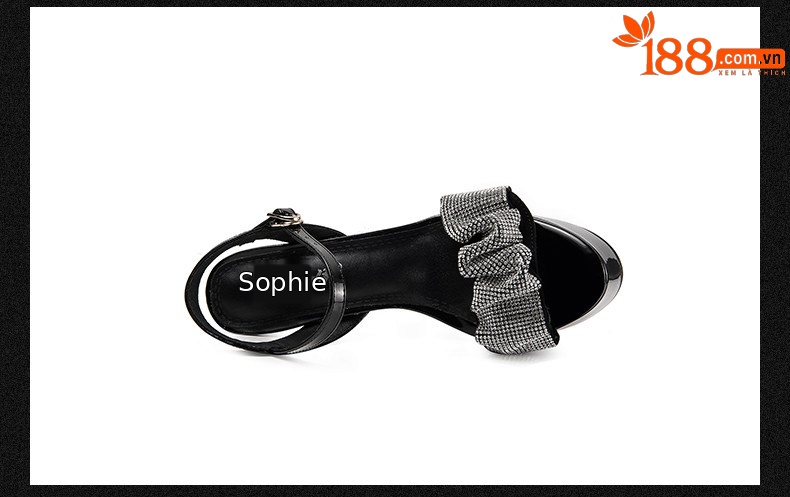 Sandal cao gót nữ hở mũi đính đá gót nhọn 12–15 cm — Đen Cao gót 12cm, Đen Cao gót 13cm, Đen Cao gót 15cm chi tiết 13