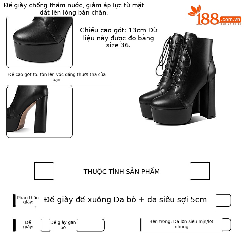 Boot cổ thấp nữ gót cao dày 9 cm, mũi tròn, khóa kéo bên, da PU chống nước — Đen, Be, Be Cao gót nhọn, Đen Cao gót nhọn