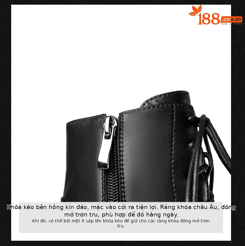 Boot cổ thấp nữ gót cao dày 9 cm, mũi tròn, khóa kéo bên, da PU chống nước — Đen, Be, Be Cao gót nhọn, Đen Cao gót nhọn chi tiết 8