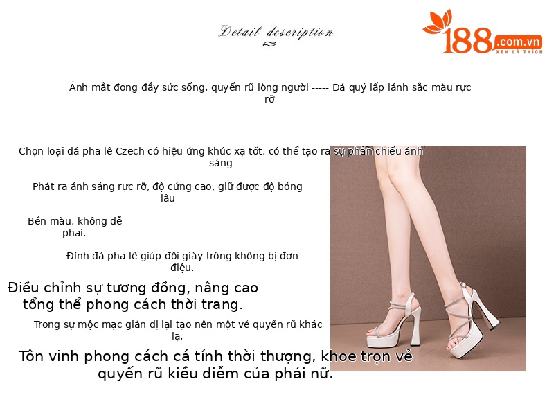 Sandal cao gót nữ quai mảnh đính đá mũi vuông hở mũi gót chunky đế platform chống nước — Đen, Be chi tiết 1