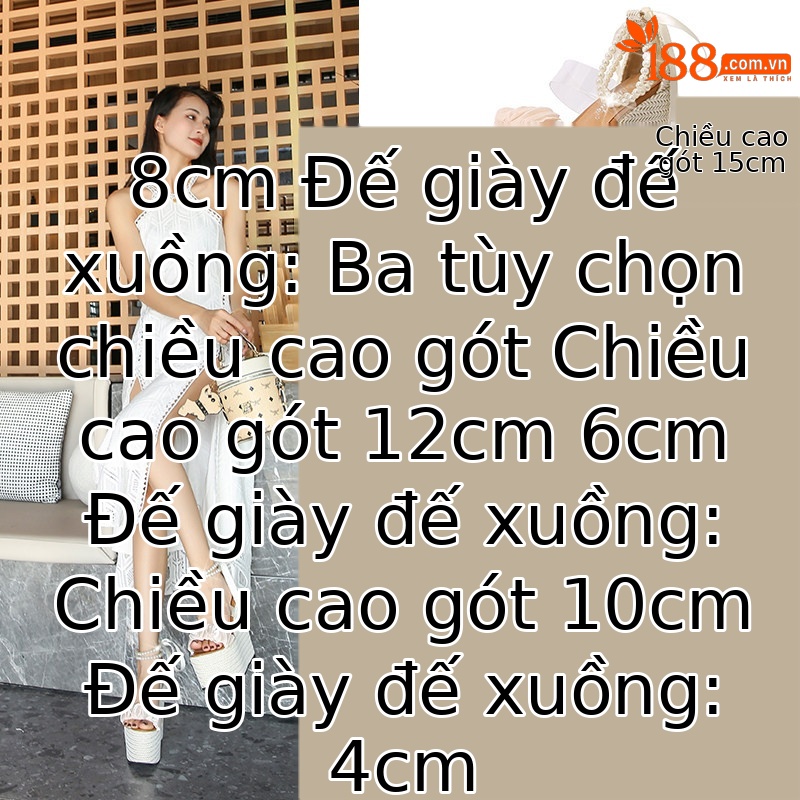 Sandal cao gót nữ hở mũi đế xuồng ren một quai gót 12 cm — Trắng nhạt 10CM, Trắng nhạt 12CM, Trắng nhạt 15CM