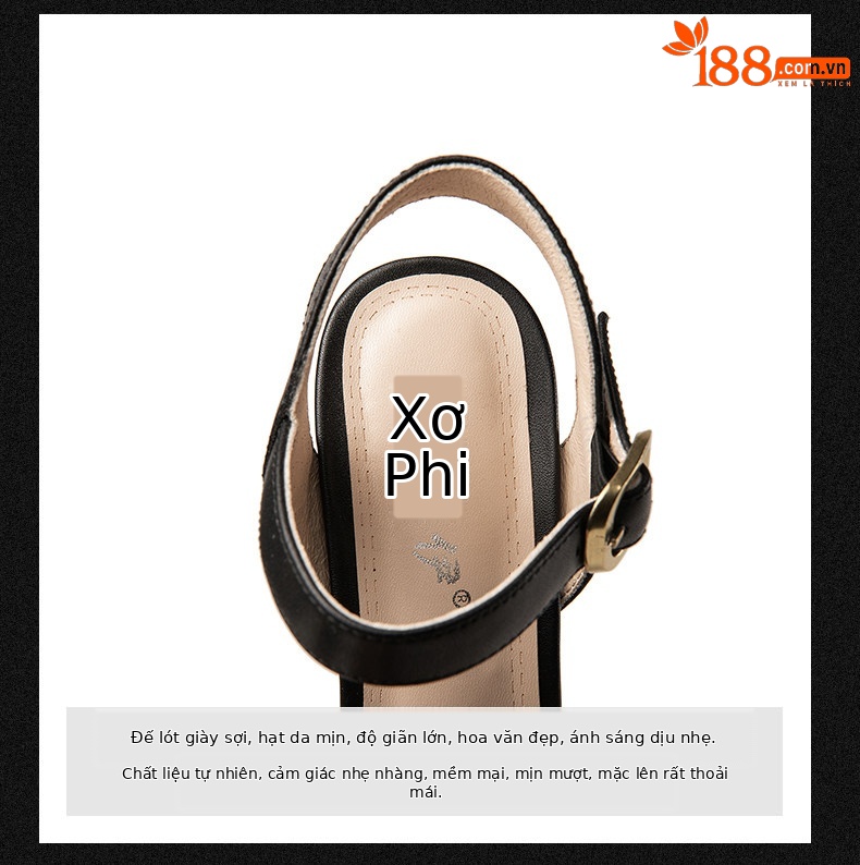 Sandal cao gót nữ mũi cá hở, quai ngang khóa vuông, gót nhọn 12–15 cm — Đen Cao gót 15cm, Be Cao gót 15cm, Đen Cao gót 12cm, Be Cao gót 12cm chi tiết 9