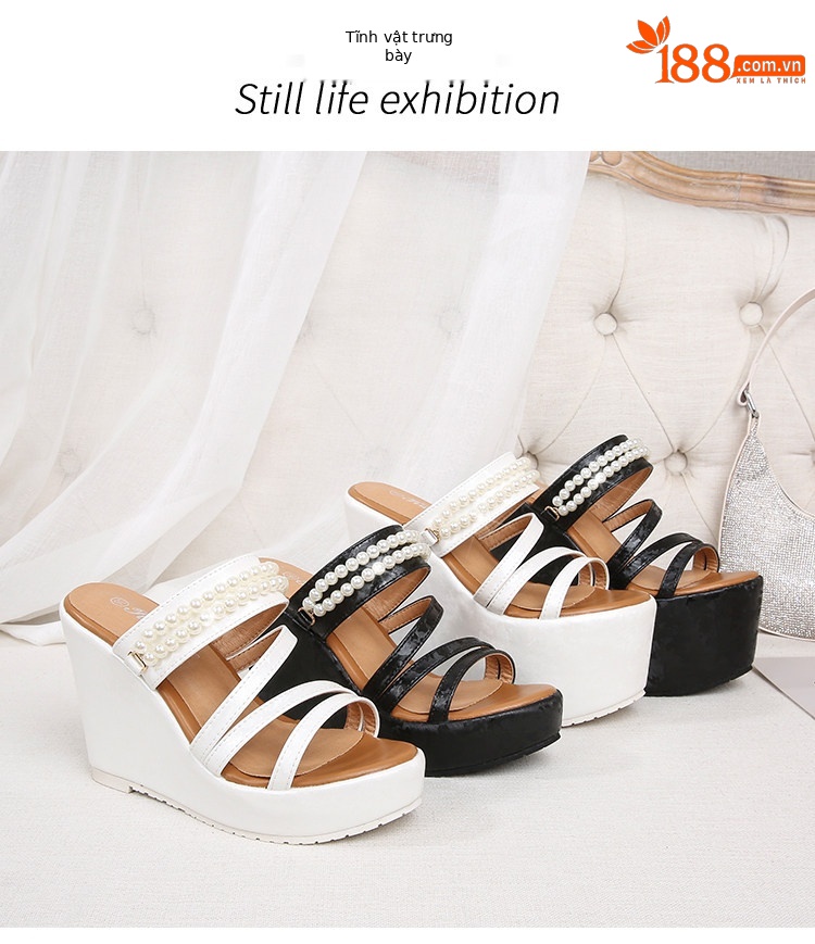 Sandal nữ hở mũi đế xuồng cao gót 15cm quai đơn phong cách tiên nữ — Trắng 10cm, Trắng 15cm, Đen 10cm, Đen 15cm chi tiết 21