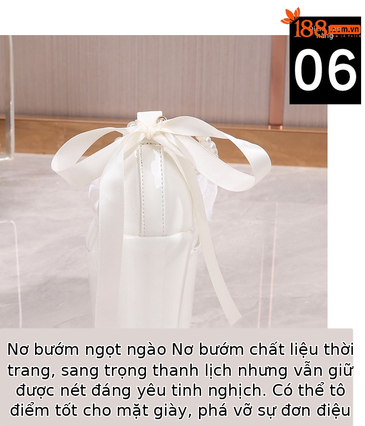Sandal platform nữ dạ tiệc đính ngọc trai phong cách Pháp, đế xuồng siêu cao gót Mary Jane — Trắng 10cm, Trắng 12cm, Trắng 15cm, Đen 10cm chi tiết 8