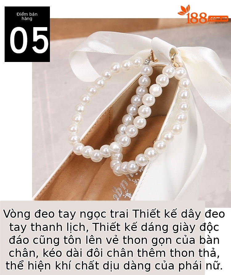 Sandal platform nữ dạ tiệc đính ngọc trai phong cách Pháp, đế xuồng siêu cao gót Mary Jane — Trắng 10cm, Trắng 12cm, Trắng 15cm, Đen 10cm chi tiết 9