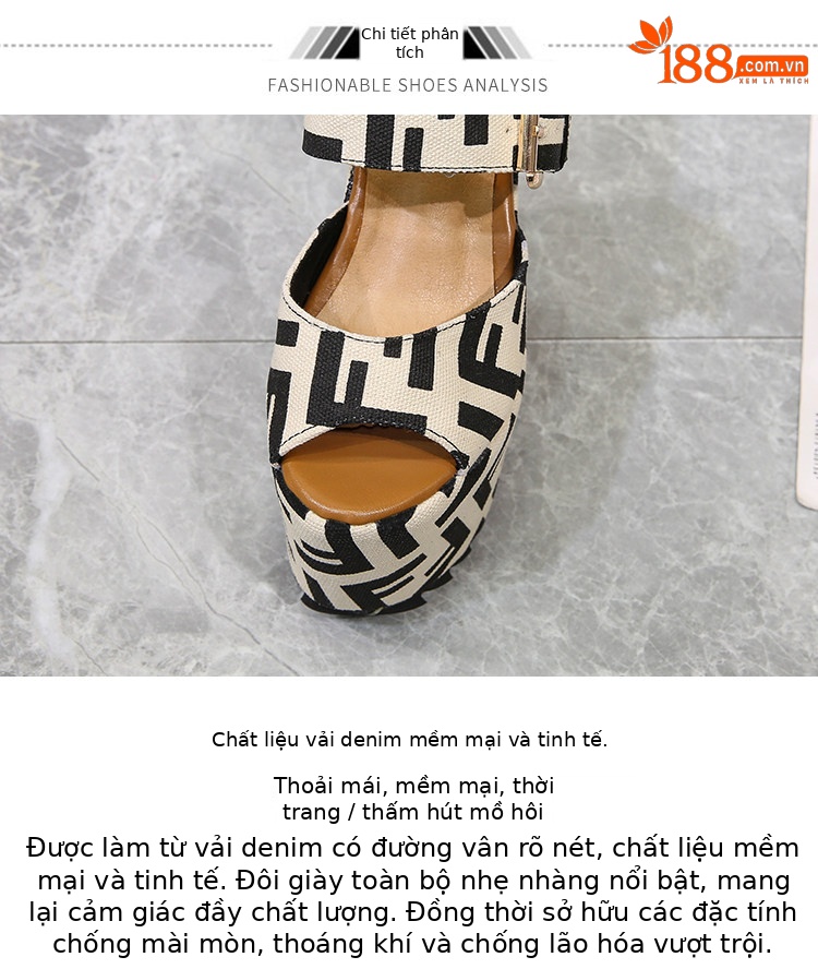 Sandal cao gót nữ hở mũi đế xuồng 11 cm — Đen 10cm, Đen 12cm, Đen 15cm chi tiết 3