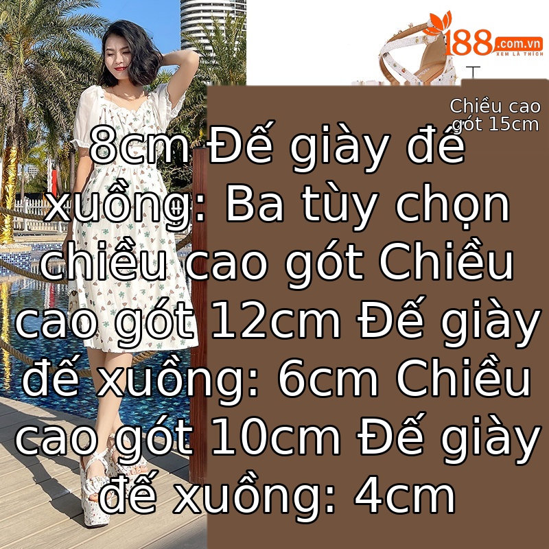 Dép sandal đế xuồng cao gót nữ quai chéo, gót 15 cm, hở mũi, phong cách thời trang — Trắng 10CM, Trắng 12CN, Trắng 15CM