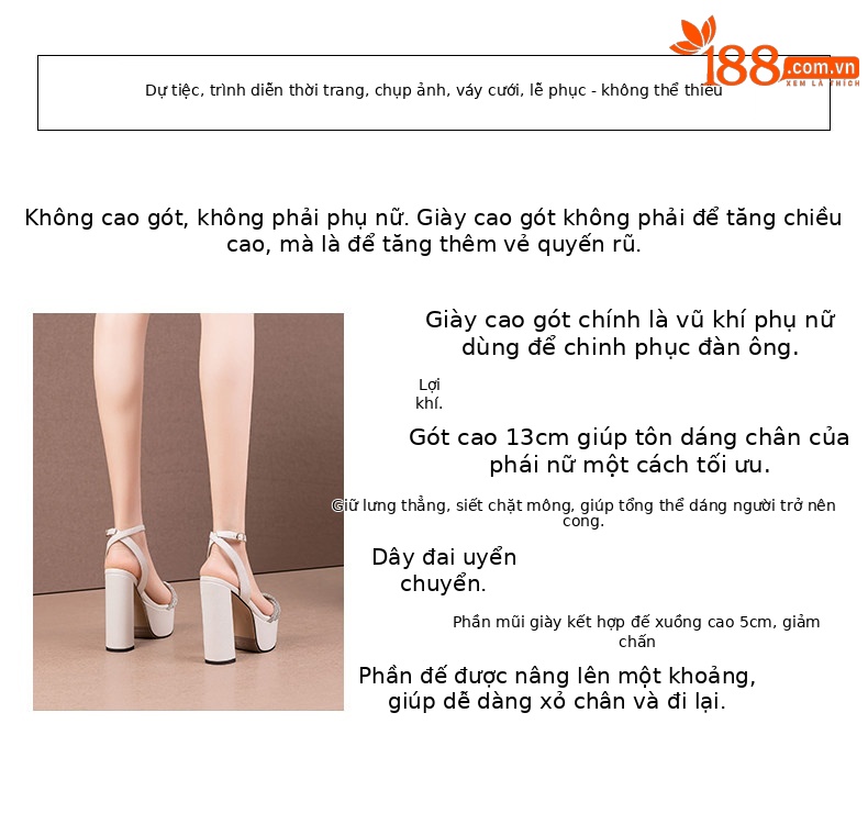 Sandal cao gót nữ da bò thật quai mắt cáo gót vuông hở mũi đính đá trắng — Đen, Be chi tiết 2