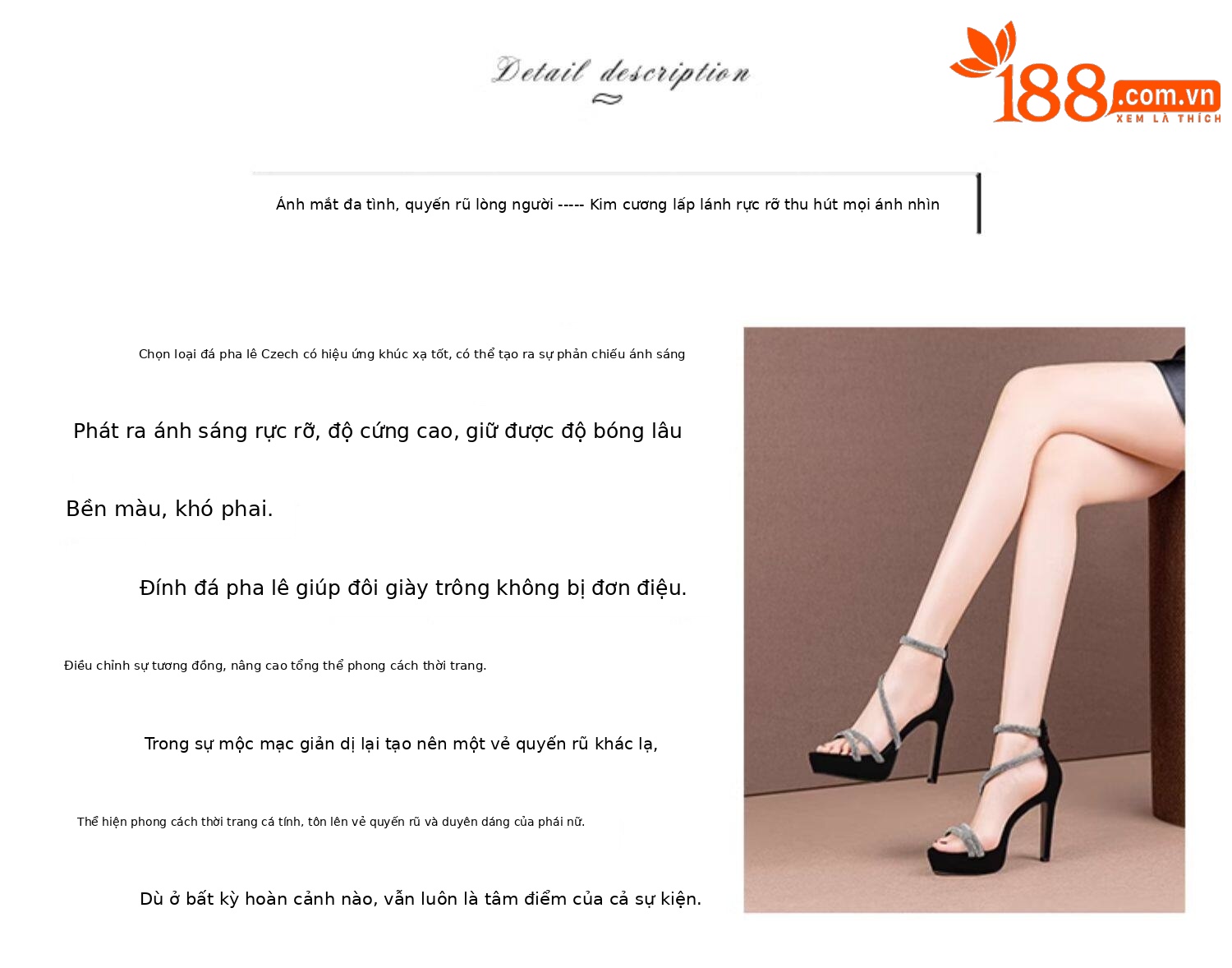 Sandal cao gót nữ đính đá mũi nhọn quai mảnh gót 10.5 cm — Đen Cao gót 10.5cm, Mơ Cao gót 10.5cm chi tiết 1