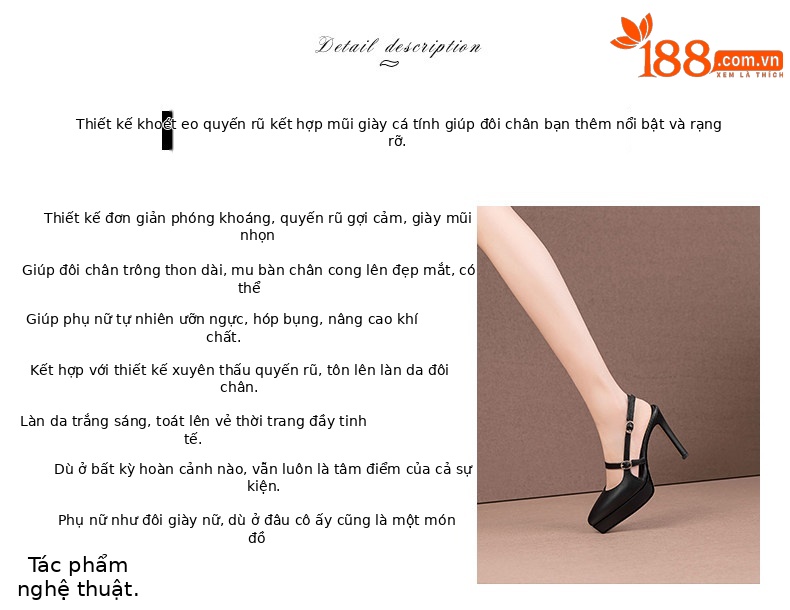 Sandal cao gót nữ mũi nhọn quai khóa một dây, gót siêu cao 8 cm, đế platform chống nước — Đen chi tiết 1