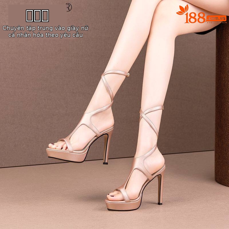 Sandal cao gót nữ quai mảnh chéo hở mũi gót nhọn 9 cm — Xanh lá, Hồng