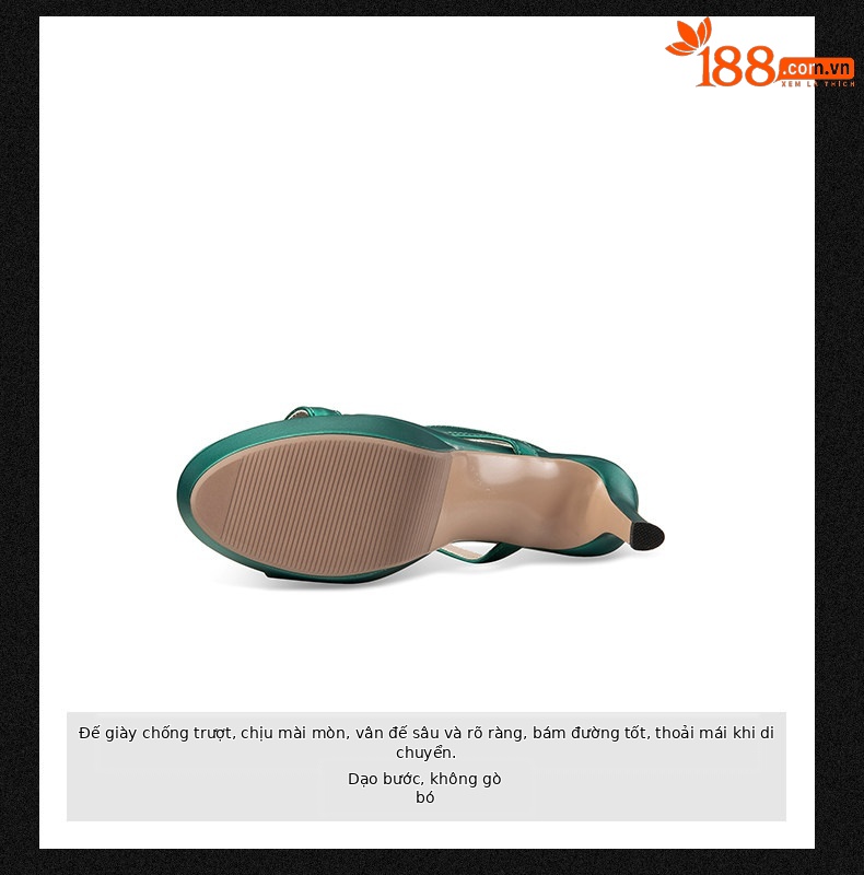 Sandal cao gót nữ quai mảnh chéo hở mũi gót nhọn 9 cm — Xanh lá, Hồng chi tiết 9