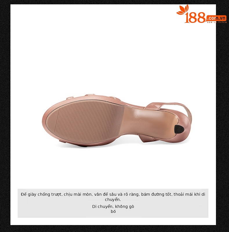 Sandal cao gót nữ hở mũi quai mảnh đế platform chống nước — Hồng Đậu, Xanh Lá chi tiết 9