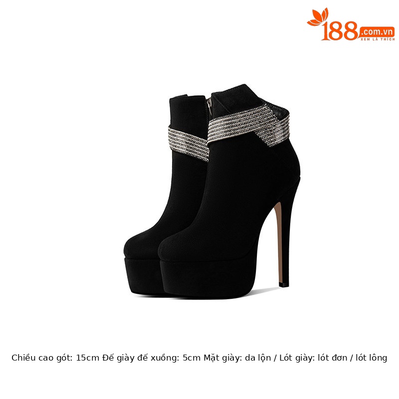 Đen Cao Gót 15cm