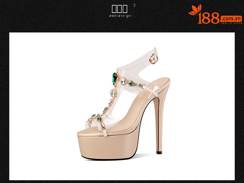 Sandal cao gót nữ hở mũi đính đá khóa quai siêu cao gót 12–15 cm — Đen Cao gót 12cm, Mơ Cao gót 12cm, Đen Cao gót 13cm, Mơ Cao gót 13cm chi tiết 10