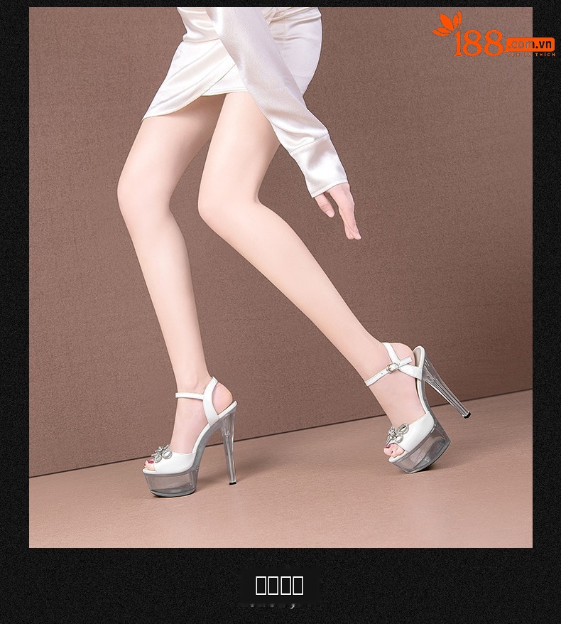 Sandal cao gót nữ mũi hở gót trong suốt đế platform 12cm/15cm — Đen 12cm Cao Gót 19721, Màu Sắc 12cm Cao Gót 19721m, Đen 15cm Cao Gót 19821, Màu Sắc 15cm Cao Gót 19821m chi tiết 4