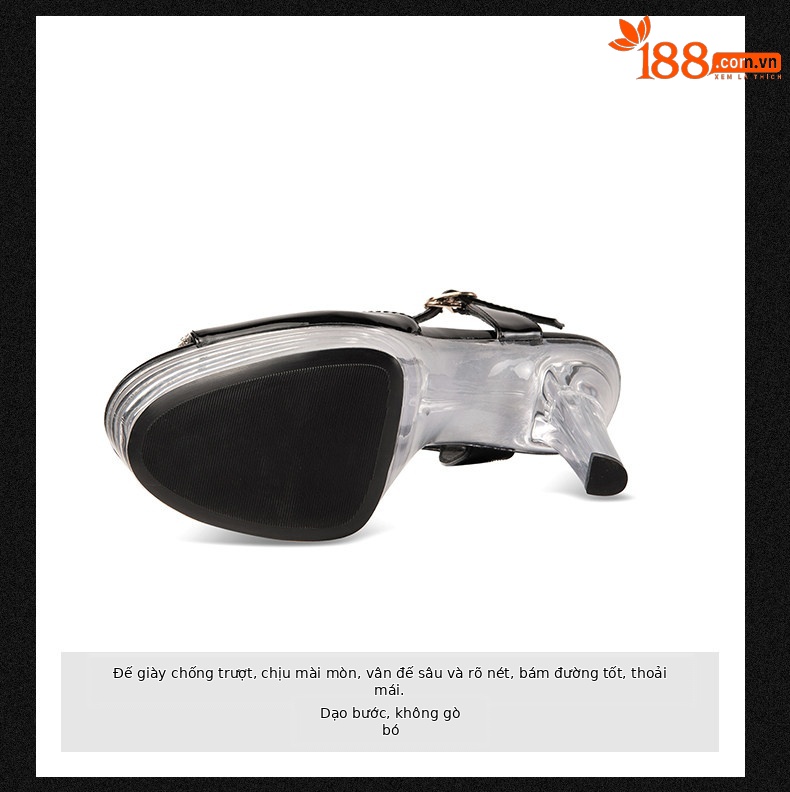 Sandal cao gót nữ mũi hở gót trong suốt đế platform 12cm/15cm — Đen 12cm Cao Gót 19721, Màu Sắc 12cm Cao Gót 19721m, Đen 15cm Cao Gót 19821, Màu Sắc 15cm Cao Gót 19821m chi tiết 7