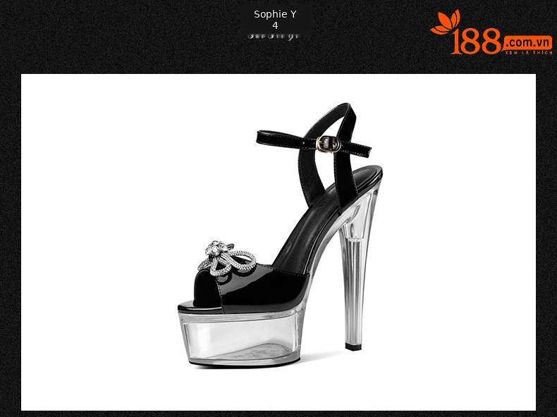 Sandal cao gót nữ mũi hở gót trong suốt đế platform 12cm/15cm — Đen 12cm Cao Gót 19721, Màu Sắc 12cm Cao Gót 19721m, Đen 15cm Cao Gót 19821, Màu Sắc 15cm Cao Gót 19821m chi tiết 8