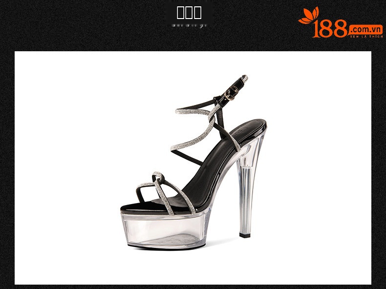 Sandal cao gót nữ đính đá quai mảnh mũi hở gót 12–15 cm — Đen Cao Gót 12cm, Mơ Cao Gót 12cm, Đen Cao Gót 15cm, Mơ Cao Gót 15cm chi tiết 10