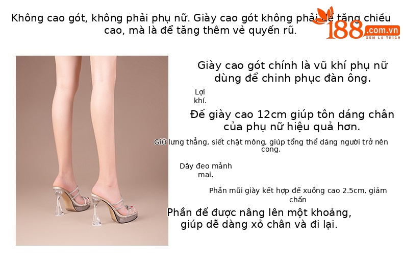 Sandal cao gót nữ hở mũi đính pha lê gót vuông 9 cm — Đen, Mơ chi tiết 2