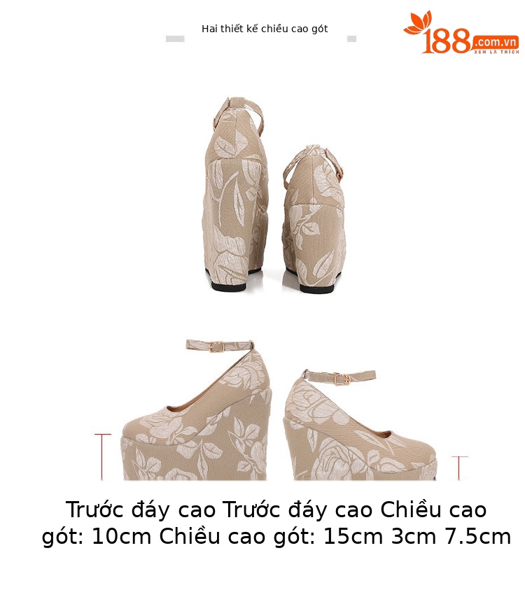 Giày cao gót nữ đế xuồng platform phong cách Pháp, gót ẩn tôn dáng — Màu đỏ tím 15cm, Mơ 10cm, Mơ 15cm, Đỏ tím 10cm chi tiết 28