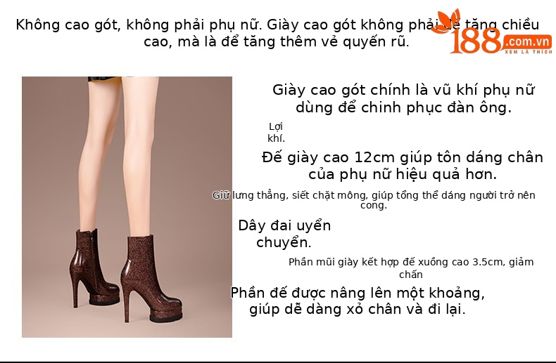 Boot nữ cổ thấp mũi tròn gót nhọn phong cách retro, da bóng, khóa kéo bên hông — Bạc 71861 (Gót nhỏ), Đỏ rượu 71861 (Gót nhỏ), Bạc 71961 (Gót to), Đỏ rượu 71961 (Gót to) chi tiết 3