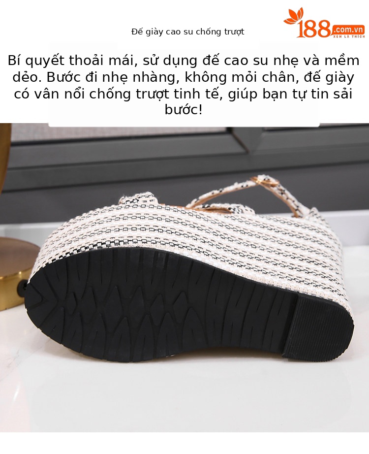 Sandal đế xuồng cao gót nữ hở mũi quai chéo, gót 10-15cm — Đen trắng 10cm, Đen trắng 15cm chi tiết 22