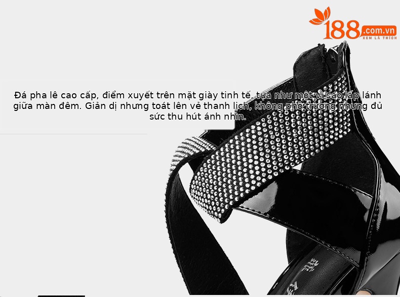 Sandal cao gót nữ hở mũi phong cách Pháp đính đá, gót nhọn 12–15 cm — Đen Cao Gót 12cm, Đỏ Cao Gót 12cm, Đen Cao Gót 13cm, Đỏ Cao Gót 13cm chi tiết 10