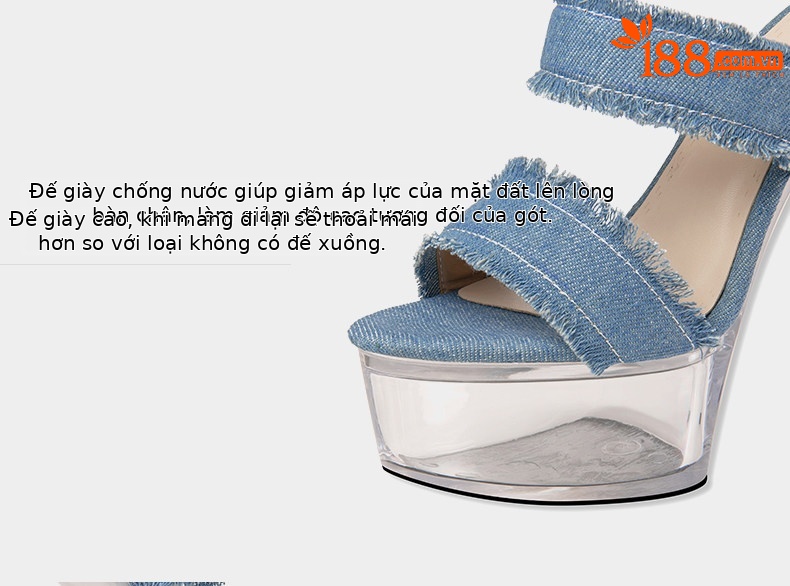Sandal cao gót nữ mũi nhọn chất denim retro, gót nhọn 12–15 cm — Xanh Cao Gót 12cm, Xanh Cao Gót 15cm chi tiết 11