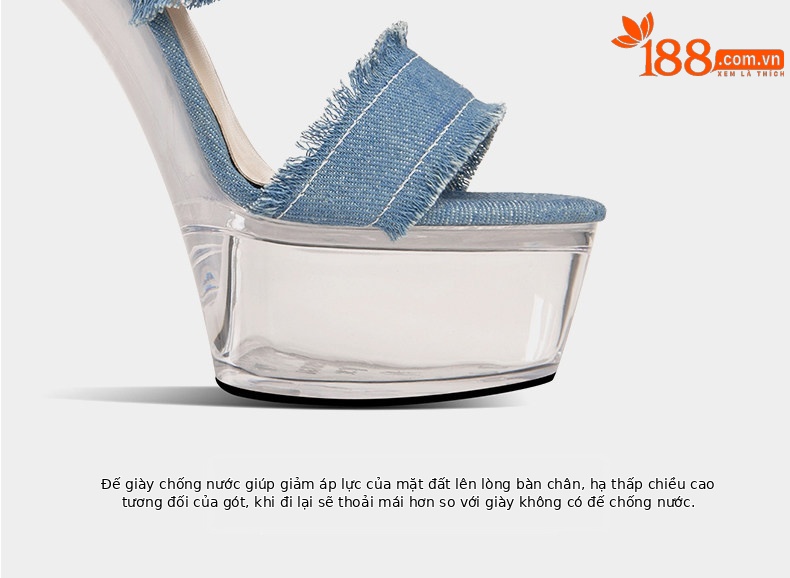 Sandal cao gót nữ mũi nhọn chất denim retro, gót nhọn 12–15 cm — Xanh Cao Gót 12cm, Xanh Cao Gót 15cm chi tiết 12